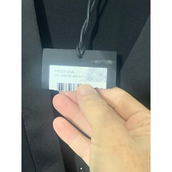 The Kooples sz S NWT Black Crepe and Satin Trim Tuxedo Jacket Wrap Mini Dress - Picture 6 of 10